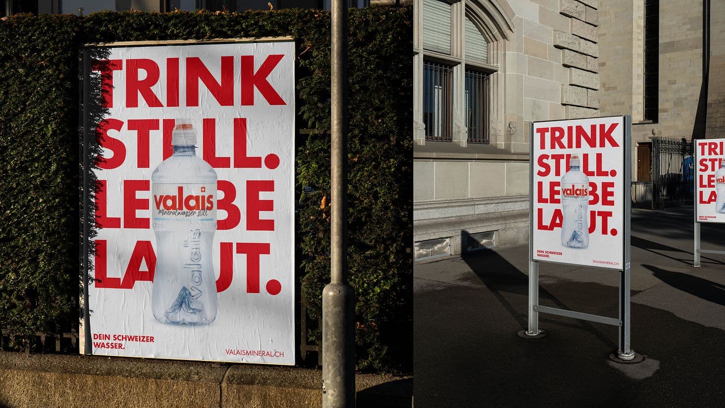 Valais Mineral TRINK STILL. LEBE LAUT. F200